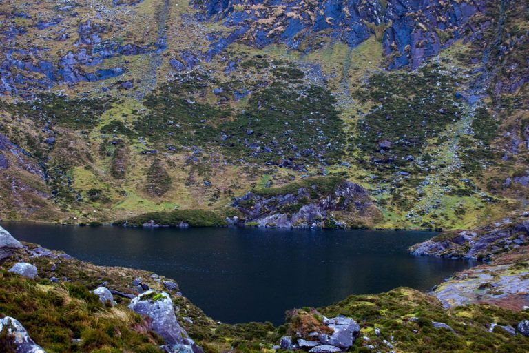 Lake in a mountain pass